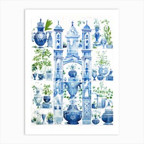 Blue And White Tile 5 Art Print