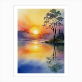 Sunset By The Lake 6 Art Print