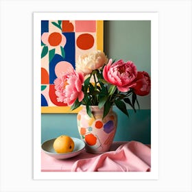 Peonies In A Vase 3 Art Print