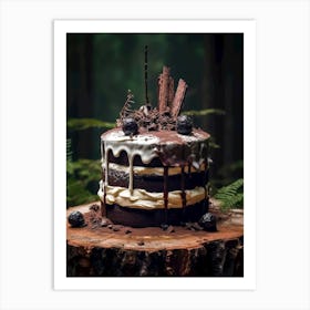 Chocolate Cake In The Forest sweet food Art Print