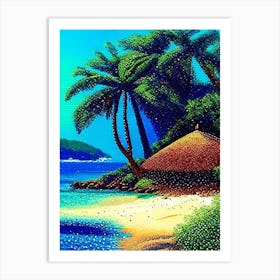 Marajo Island Brazil Pointillism Style Tropical Destination Art Print