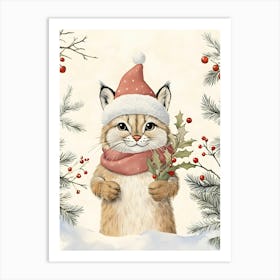 Santa Cat 1 Art Print