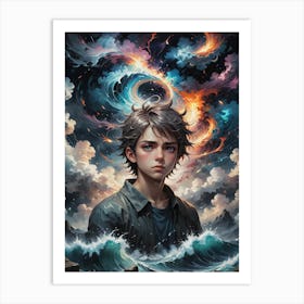 Boy In The Cloud~Escape Clause ~Reimagined Art Print