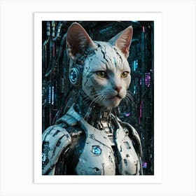 Futuristic Cat Art Print