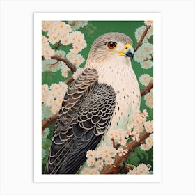 Ohara Koson Inspired Bird Painting Falcon 1 Art Print