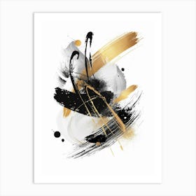 Abstract Black And Gold Painting 52 Art Print