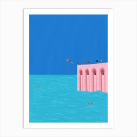 Diving Boy In Casablance Art Print