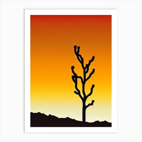 Joshua Tree National Park United States Of America Retro Two Tone Art Print