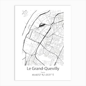 Le Grand Quevilly,France Minimalist Map Art Print