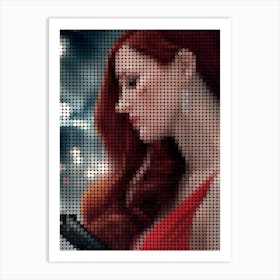 Ava Movie Poster In A Pixel Dots Art Style Art Print