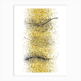 Glitter Luxury Feathers Art Print