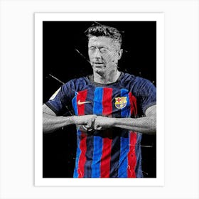 Robert Lewandowski Barcelona 1 Art Print