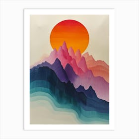 Sunset Mountains Art Print