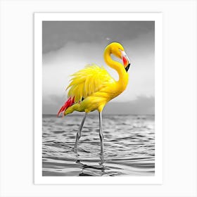 Yellow Flamingo 2 Art Print