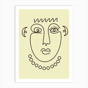 Abstract Line Face Of A Woman Art Print