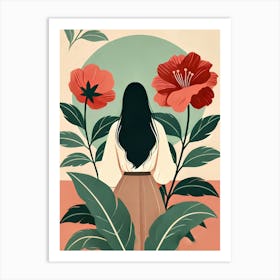 Girl With Flowers 1 Art Print