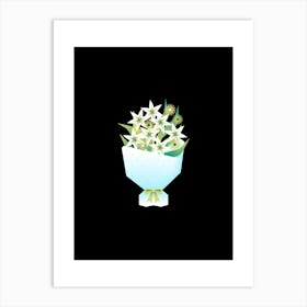 White Flowers Bouquet Of Roses Art Print