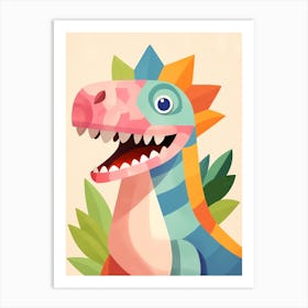 Colourful Dinosaur Heterodontosaurus 2 Art Print