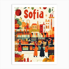 Aihrgdesign A 1970s Inspired Travel Poster For Sofia 2 Art Print