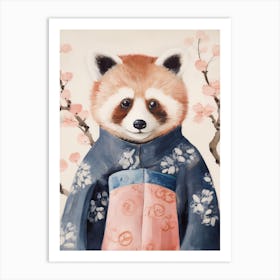 Playful Illustration Of Red Panda Bear For Kids Room 1 Art Print