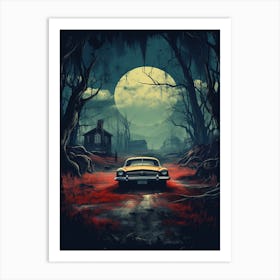 1950s The Car in the Haunted Woods 3 Art Print