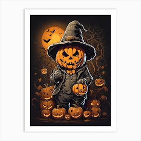 Halloween Pumpkin Witch 1 Art Print