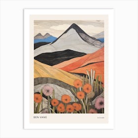 Ben Vane Scotland Colourful Mountain Illustration Poster Art Print
