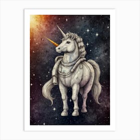 Space Unicorn Art Print