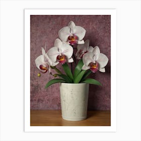 Orchids In A Pot Art Print