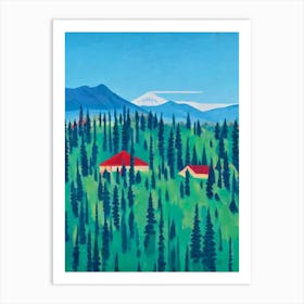 Oulanka National Park Finland Blue Oil Painting 1  Art Print