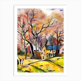 Autumn In The Village Art Print