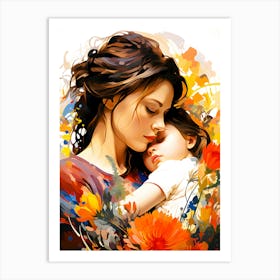 Nurturing Love Illustration Of A Mother S Care Art Print