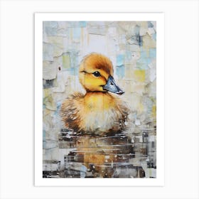 Mixed Media Paint Duckling Collage 1 Art Print