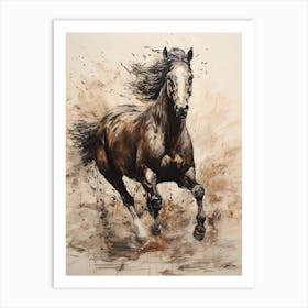 A Horse Painting In The Style Of Palette Negative Painting 1 Art Print
