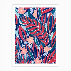 Expressive Canopy Red & Blue Art Print