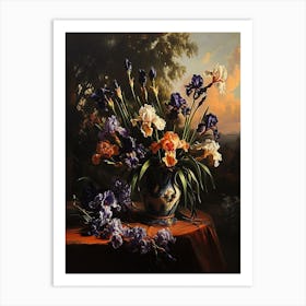 Baroque Floral Still Life Iris 2 Art Print