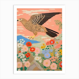 Maximalist Bird Painting Falcon 5 Art Print