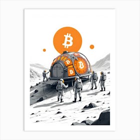 Bitcoin On The Moon 5 Art Print