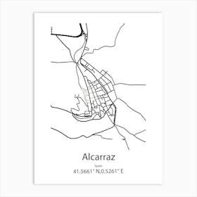 Alcarraz,Spain Minimalist Map Art Print