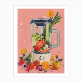 Blender With Fruits And Vegetables Art Print