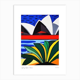 Sydney Opera House Australia Matisse Style 2 Watercolour Travel Poster Art Print