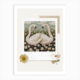 Scrapbook Swans Fairycore Painting 3 Art Print