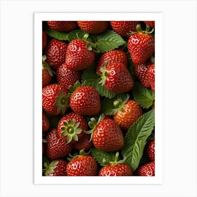 Strawberry Background Art Print