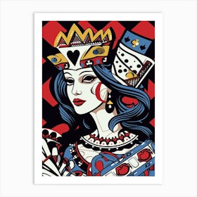 Alice In Wonderland The Queen Of Hearts In The Style Of Roy Lichtenstein 2 Art Print