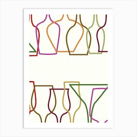 Wine Glasses Seamless Pattern hand drawing illustration Art Print