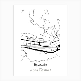 Beasain,Spain Minimalist Map Art Print