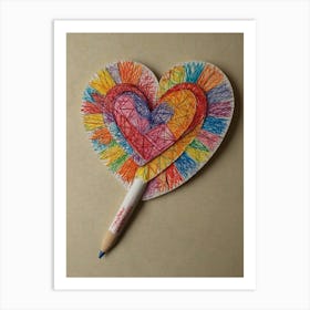 Default Draw Me Funny A Heartshaped Paper Fan Fluttering Messa 1 Art Print