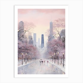 Dreamy Winter Painting Chicago Usa 4 Art Print