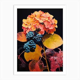 Surreal Florals Hydrangea 1 Flower Painting Art Print