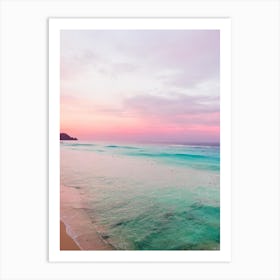 Kata Beach, Phuket, Thailand Pink Photography 1 Art Print